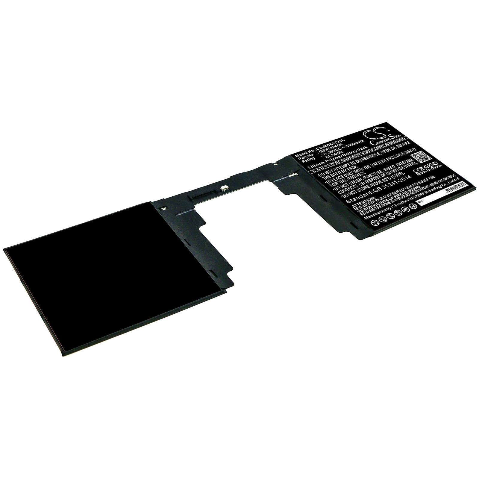 11.36V, 5400mAh, Li-Polymer Battery fits Microsoft, Surface Book 2nd 15" 1793 Keyb, 61.344Wh