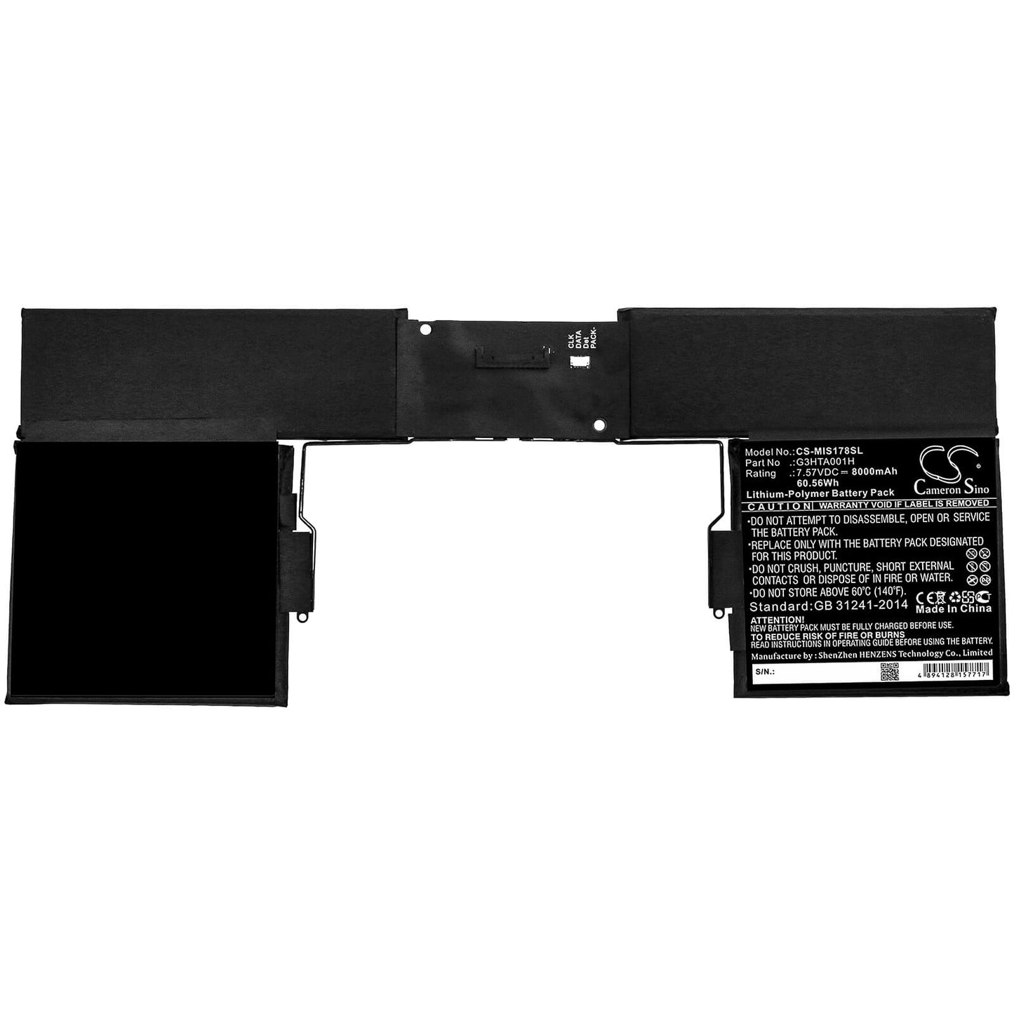 7.59V, 8900mAh, Li-Polymer Battery fits Microsoft, Surface Book 1785 Keyboard, 67.551Wh