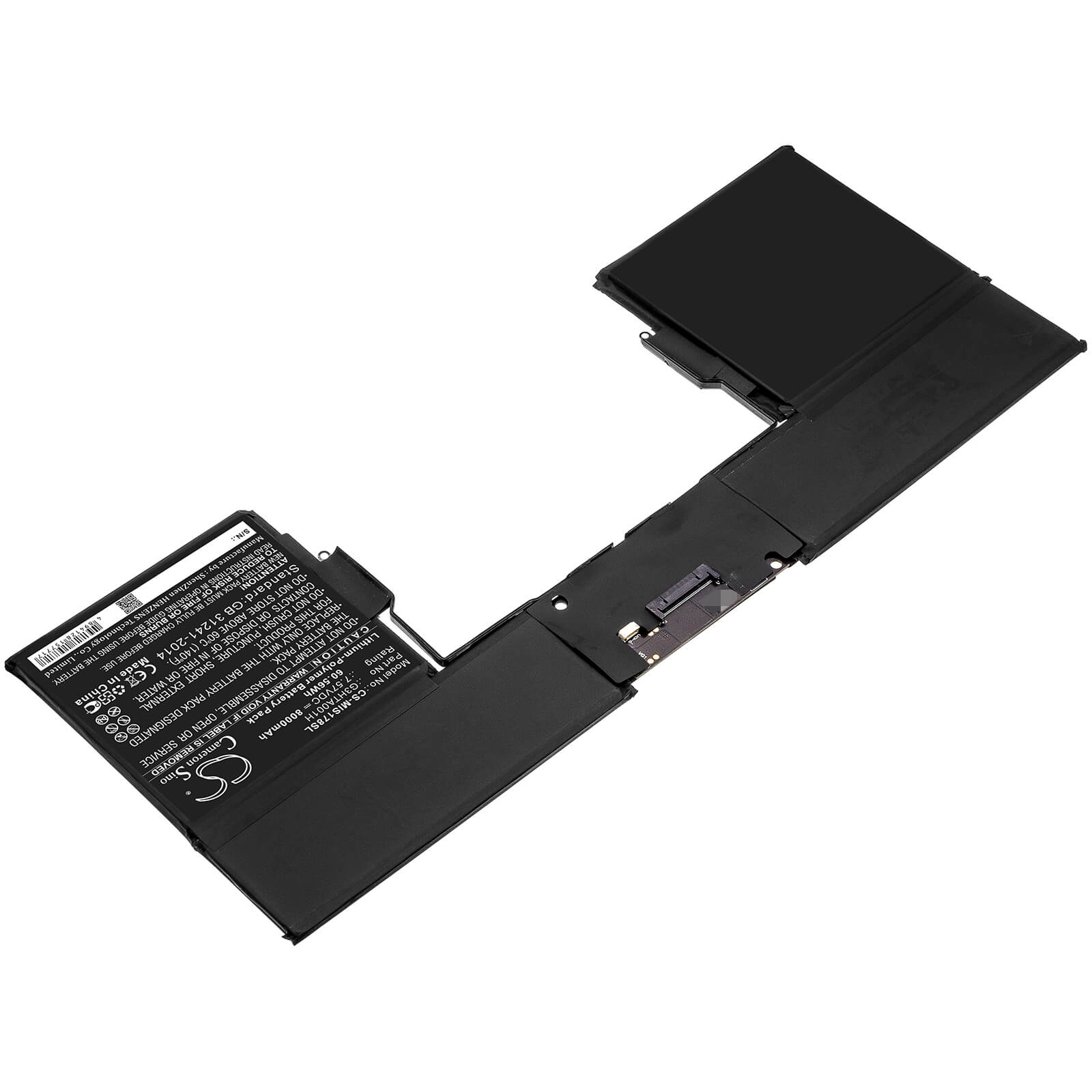 7.57V, 8000mAh, Li-Polymer Battery fits Microsoft, Surface Book 1785, 60.56Wh