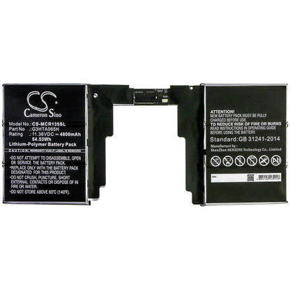 11.36V, 4800mAh, Li-Polymer Battery fits Microsoft, Surface Book 3 13.5 Keyboard, 54.528Wh