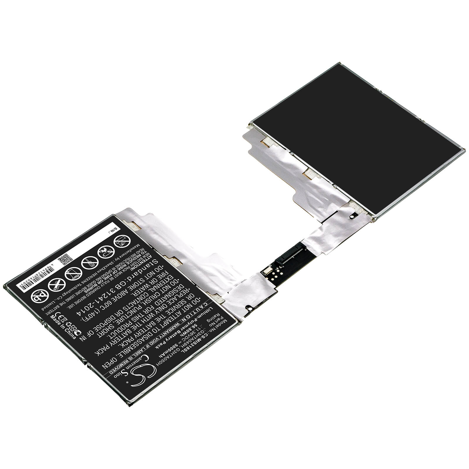 11.36V, 5000mAh, Li-Polymer Battery fits Microsoft, Surface Book 2 1835, Surface Book 2 1835 13.5" Tabl, 56.8Wh