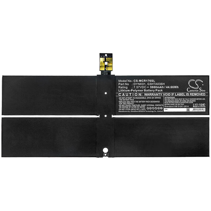 7.57V, 5900mAh, Li-Polymer Battery fits Microsoft, Surface 1769, Surface 1782, 44.663Wh