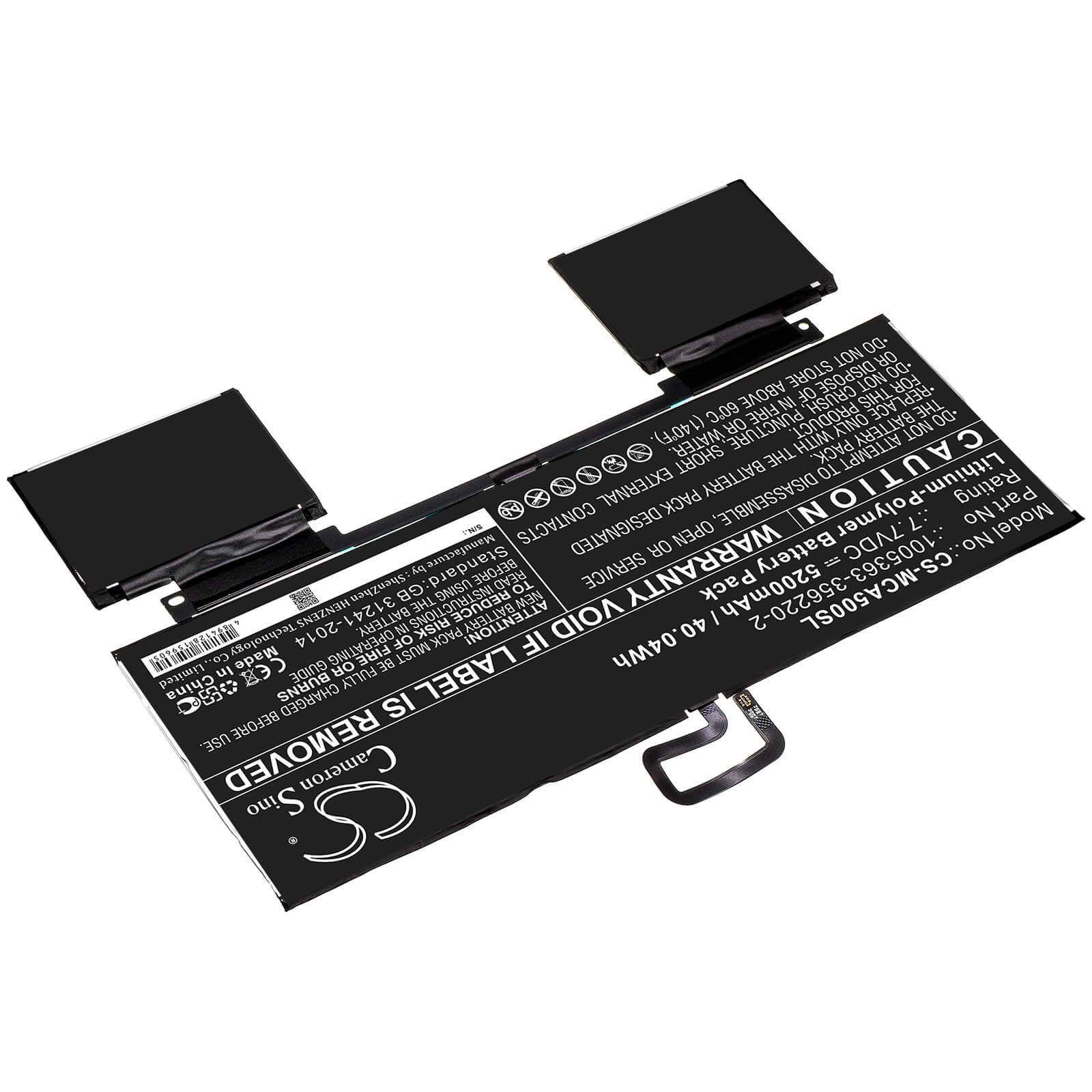 7.7V, 5200mAh, Li-Polymer Battery fits Google, Pixelbook, 40.04Wh
