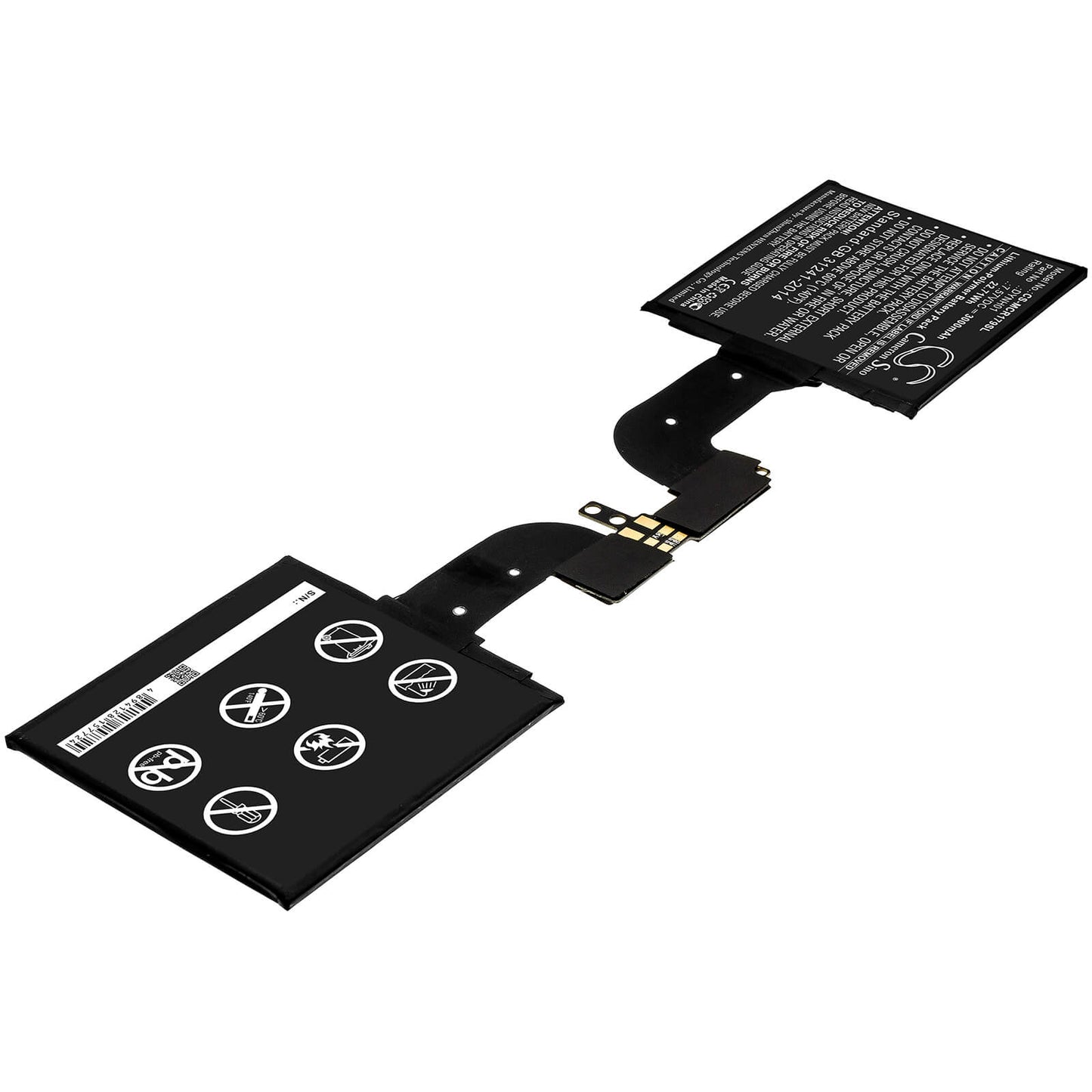 7.57V, 3000mAh, Li-Polymer Battery fits Microsoft, Surface Book 2 1793, Surface Book 2 1793 15, 22.71Wh