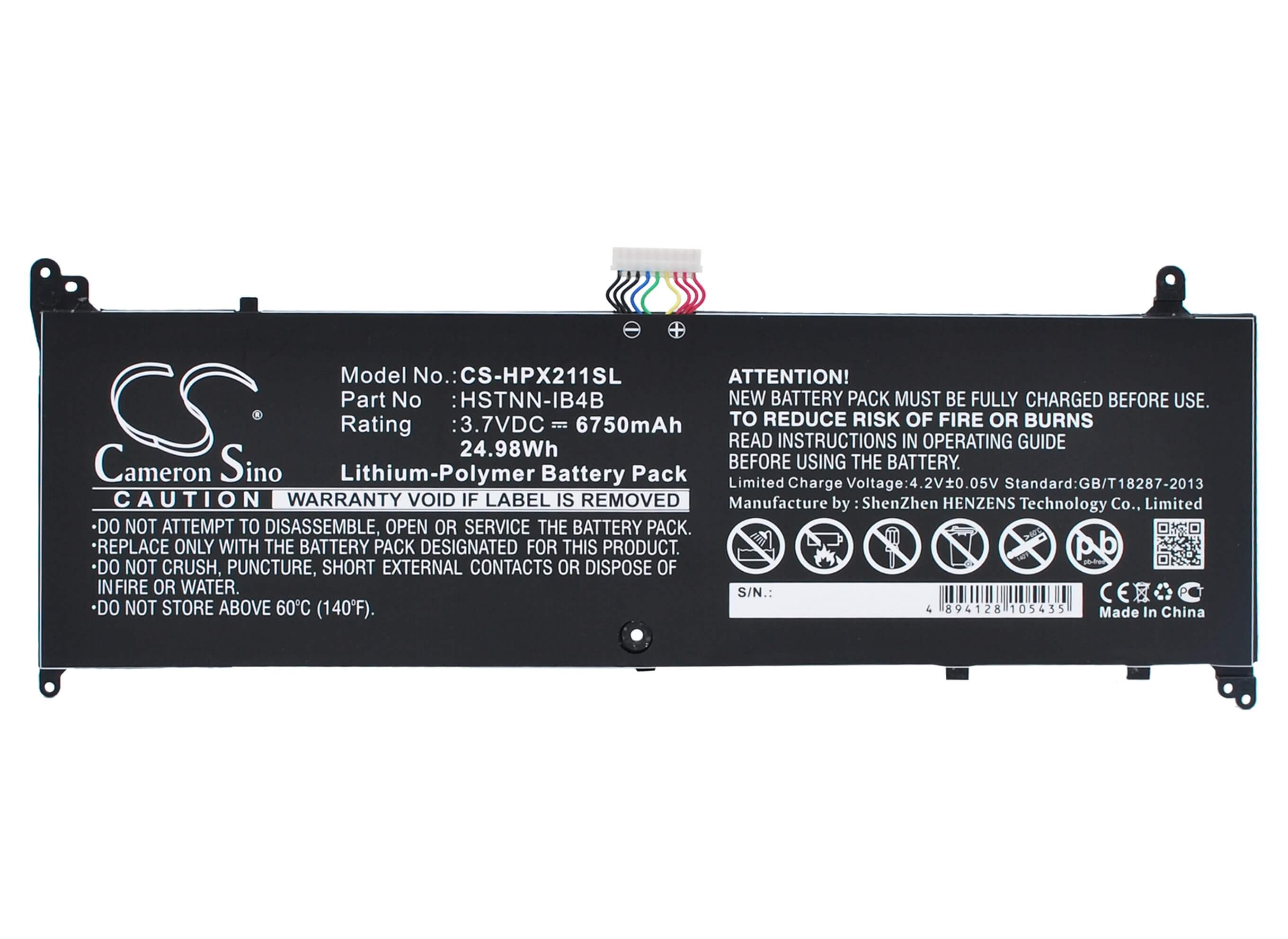 3.7V, 6750mAh, Li-Polymer Battery fits Hp, 11-g010nr, 11-g012nr, 24.975Wh