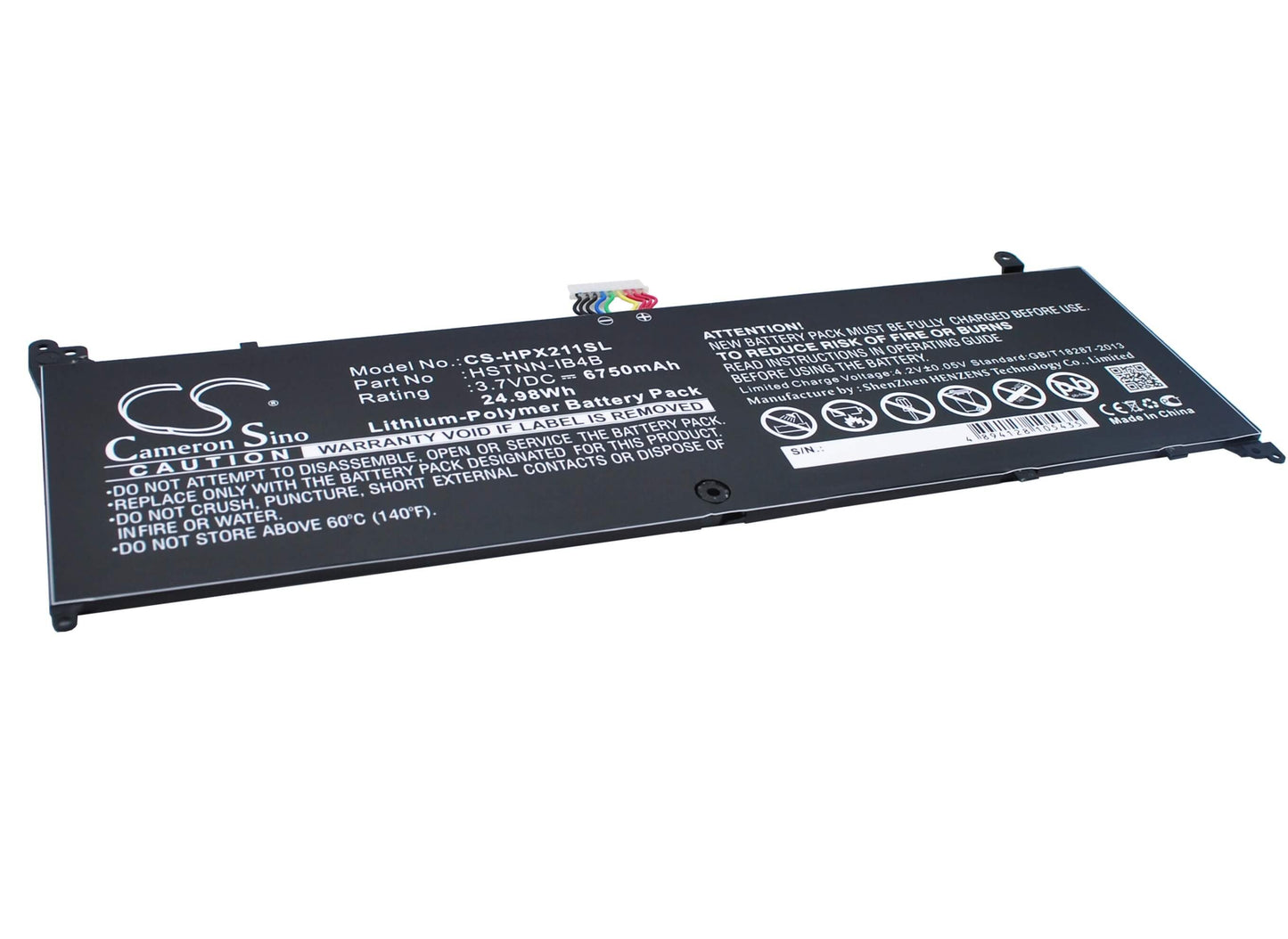 3.7V, 6750mAh, Li-Polymer Battery fits Hp, 11-g010nr, 11-g012nr, 24.975Wh