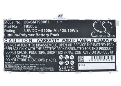 3.8V, 9500mAh, Li-Polymer Battery fits Samsung, Galaxy Tabpro 12.2, Galaxy Tabpro 12.2 Lte-a 64gb, 36.1Wh