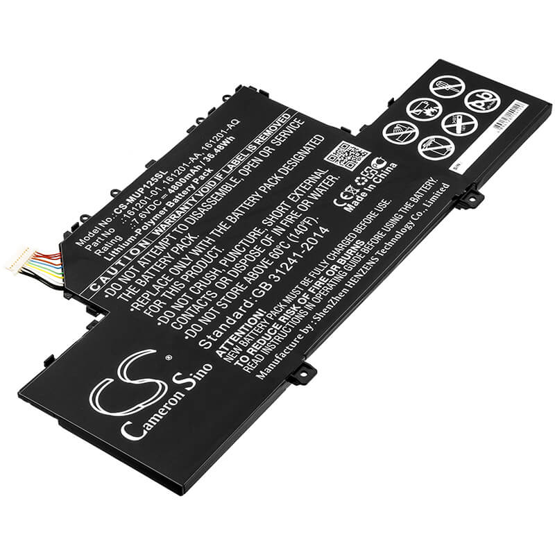 7.6V, 4800mAh, Li-Polymer Battery fits Xiaomi, Air 12.5, R10b01w, 36.48Wh