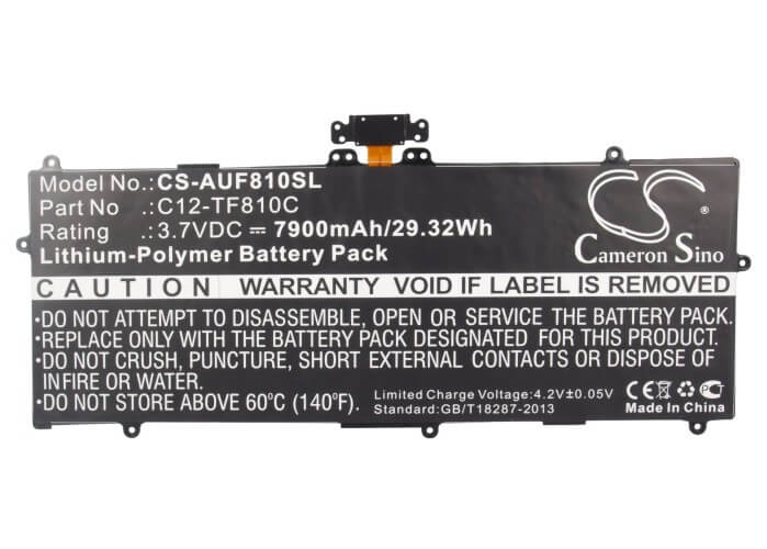 3.7V, 7900mAh, Li-Polymer Battery fits Asus, Tf810, Tf810c, 29.23Wh