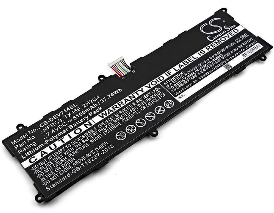 7.4V, 5100mAh, Li-Polymer Battery fits Dell, Venue 11 Pro 7140, Venue 11 Pro 7140 Tablet, 37.74Wh