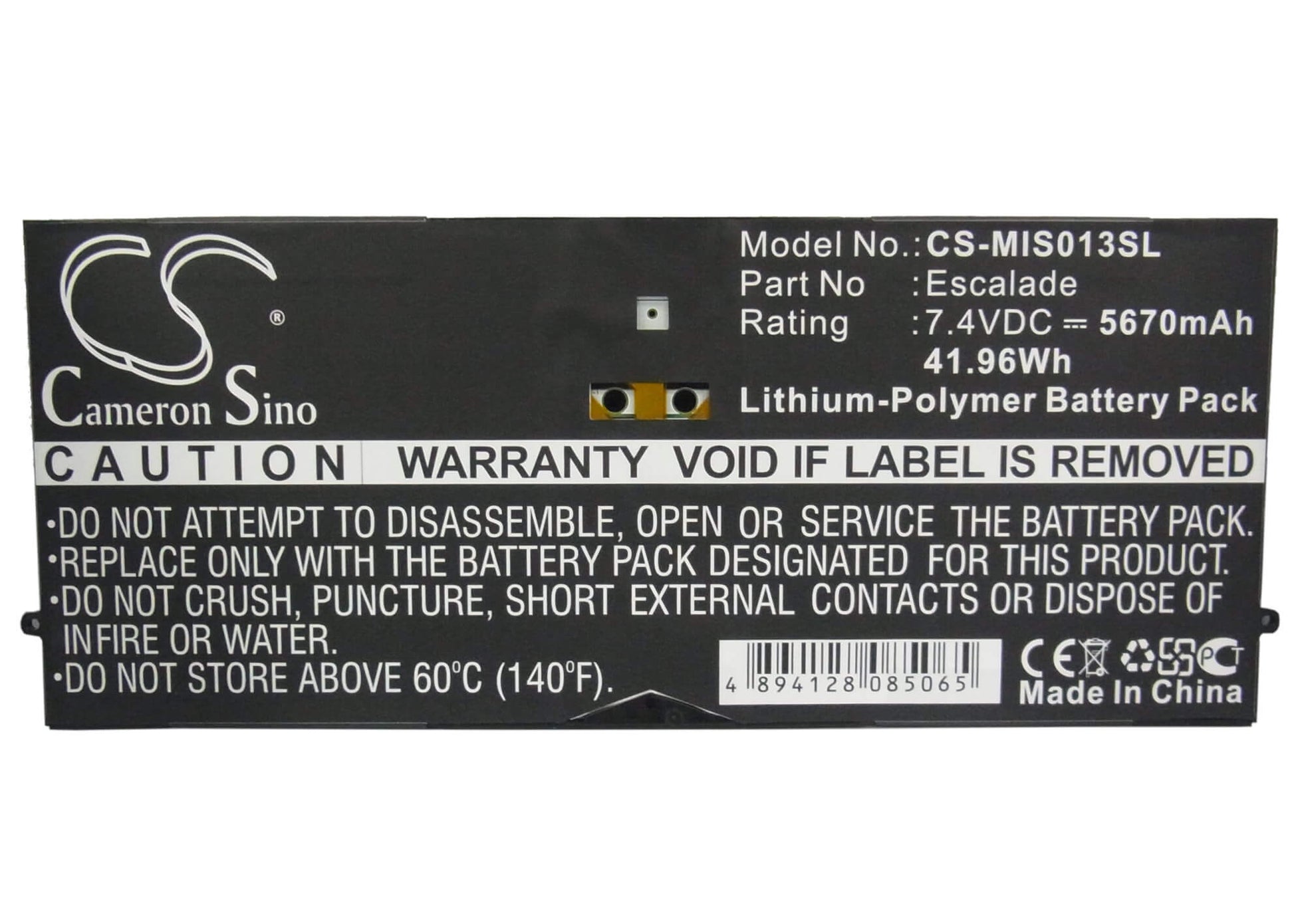 7.4V, 5670mAh, Li-Polymer Battery fits Microsoft, 9sr-00013, Surface Pro, 41.958Wh
