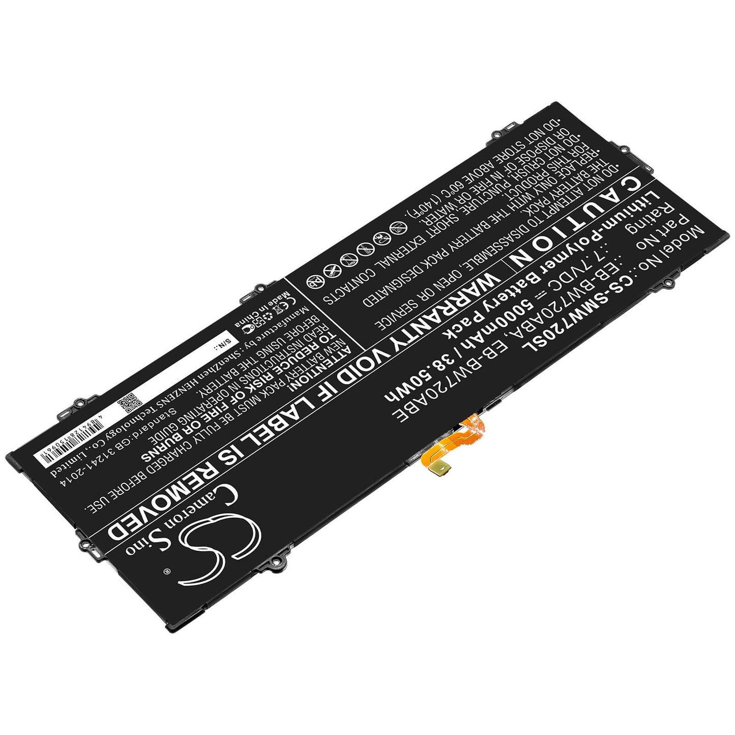 7.7V, 5000mAh, Li-Polymer Battery fits Samsung, Galaxy Book 12, Galaxy Book 12.0, 38.5Wh