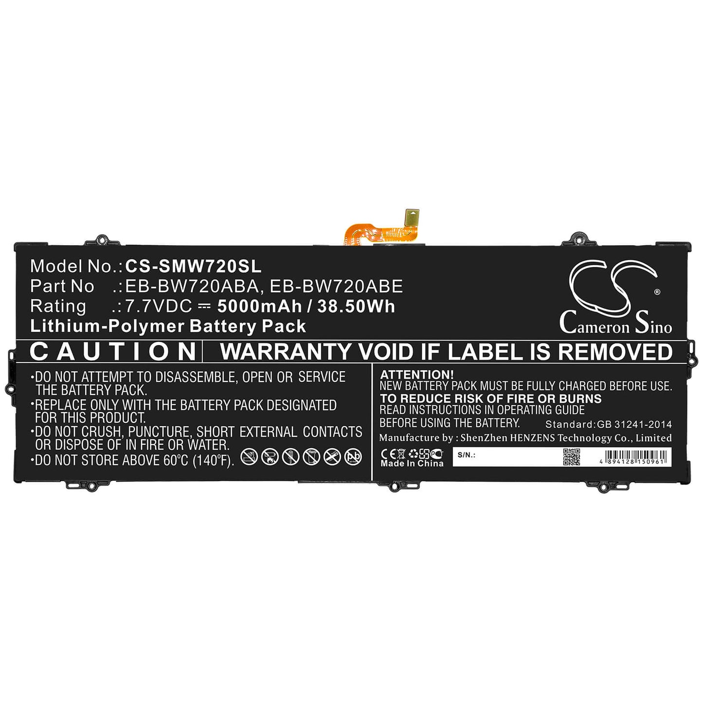 7.7V, 5000mAh, Li-Polymer Battery fits Samsung, Galaxy Book 12, Galaxy Book 12.0, 38.5Wh