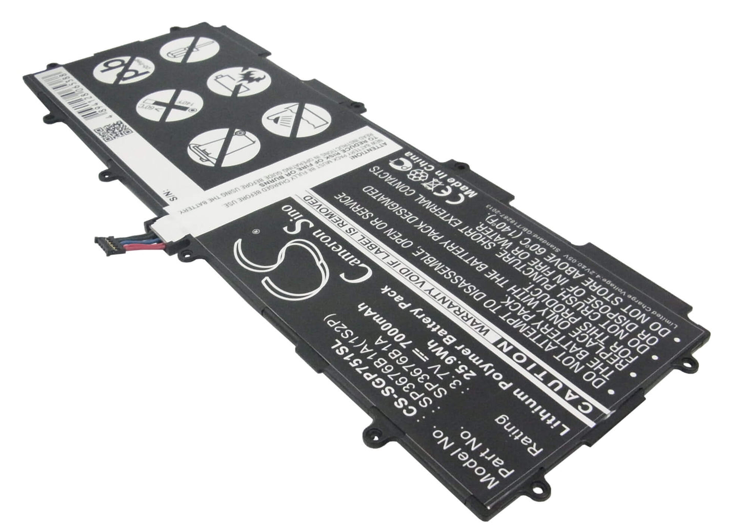 3.7V, 7000mAh, Li-Polymer Battery fits Samsung, Galaxy Note 10.1 Lte, Galaxy Tab 2 10.1, 25.9Wh