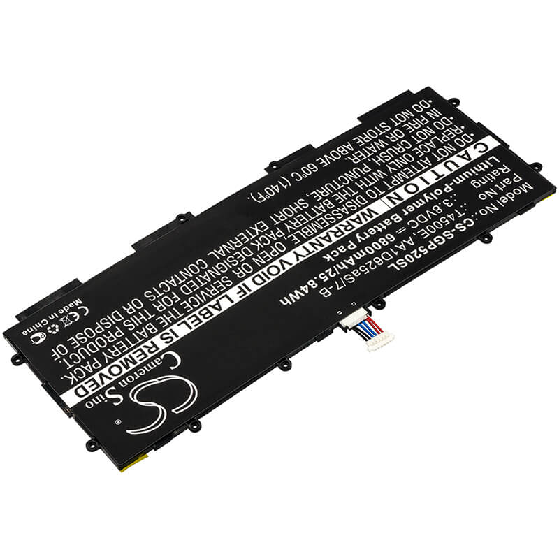3.8V, 6800mAh, Li-Polymer Battery fits Samsung, Galaxy Tab 3 10.1, Gt-p5200, 25.84Wh