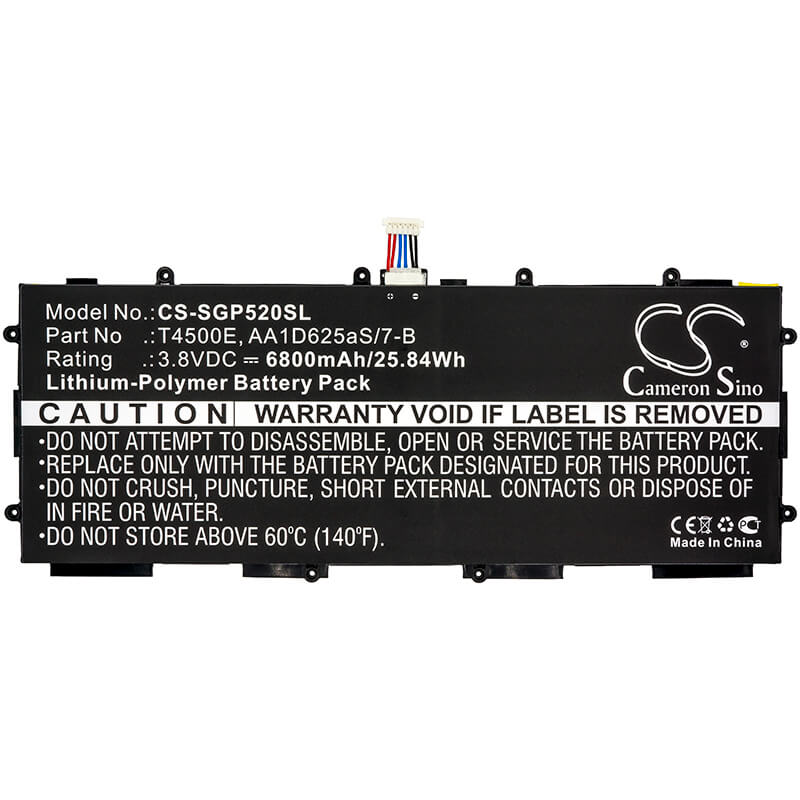 3.8V, 6800mAh, Li-Polymer Battery fits Samsung, Galaxy Tab 3 10.1, Gt-p5200, 25.84Wh