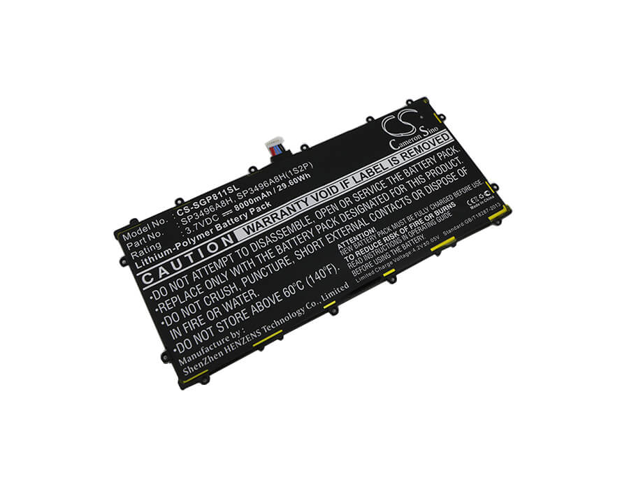 3.7V, 8000mAh, Li-Polymer Battery fits Samsung, Gt-p8110, Gtp8110-ha32arb, 29.6Wh