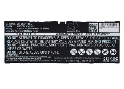 7.4V, 4300mAh, Li-Polymer Battery fits Dell, T06g, Venue 11 Pro 32, 31.82Wh