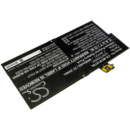7.58V, 5000mAh, Li-Polymer Battery fits Microsoft, Surface Pro X 1876 Keyboard, 37.9Wh