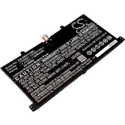 7.4V, 3200mAh, Li-Polymer Battery fits Dell, Cfc6c, D1r74, 23.68Wh