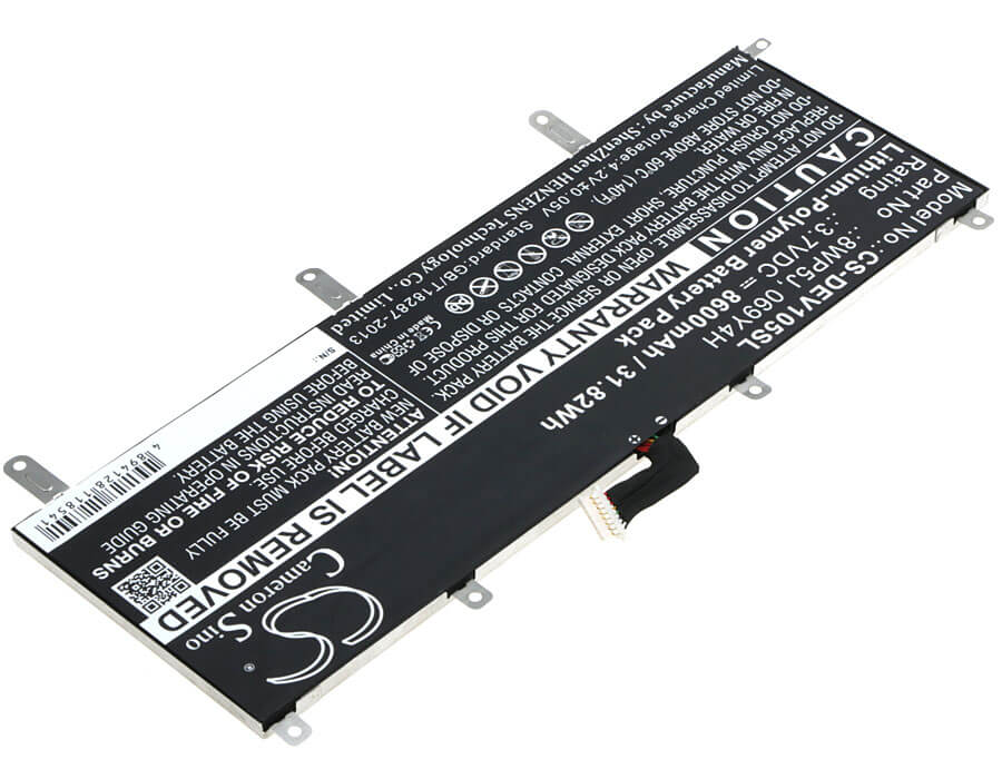 3.7V, 8600mAh, Li-Polymer Battery fits Dell, Venue 10 5000, Venue 10 5050, 31.82Wh