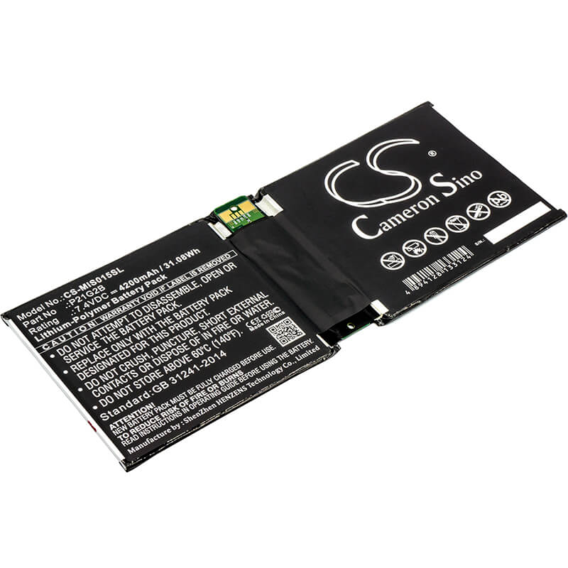 7.4V, 4200mAh, Li-Polymer Battery fits Microsoft, Surface 2, Surface 2 10.6", 31.08Wh