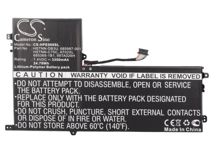 7.4V, 3350mAh, Li-Polymer Battery fits Hp, At02025xl, D3h85ut, 24.79Wh