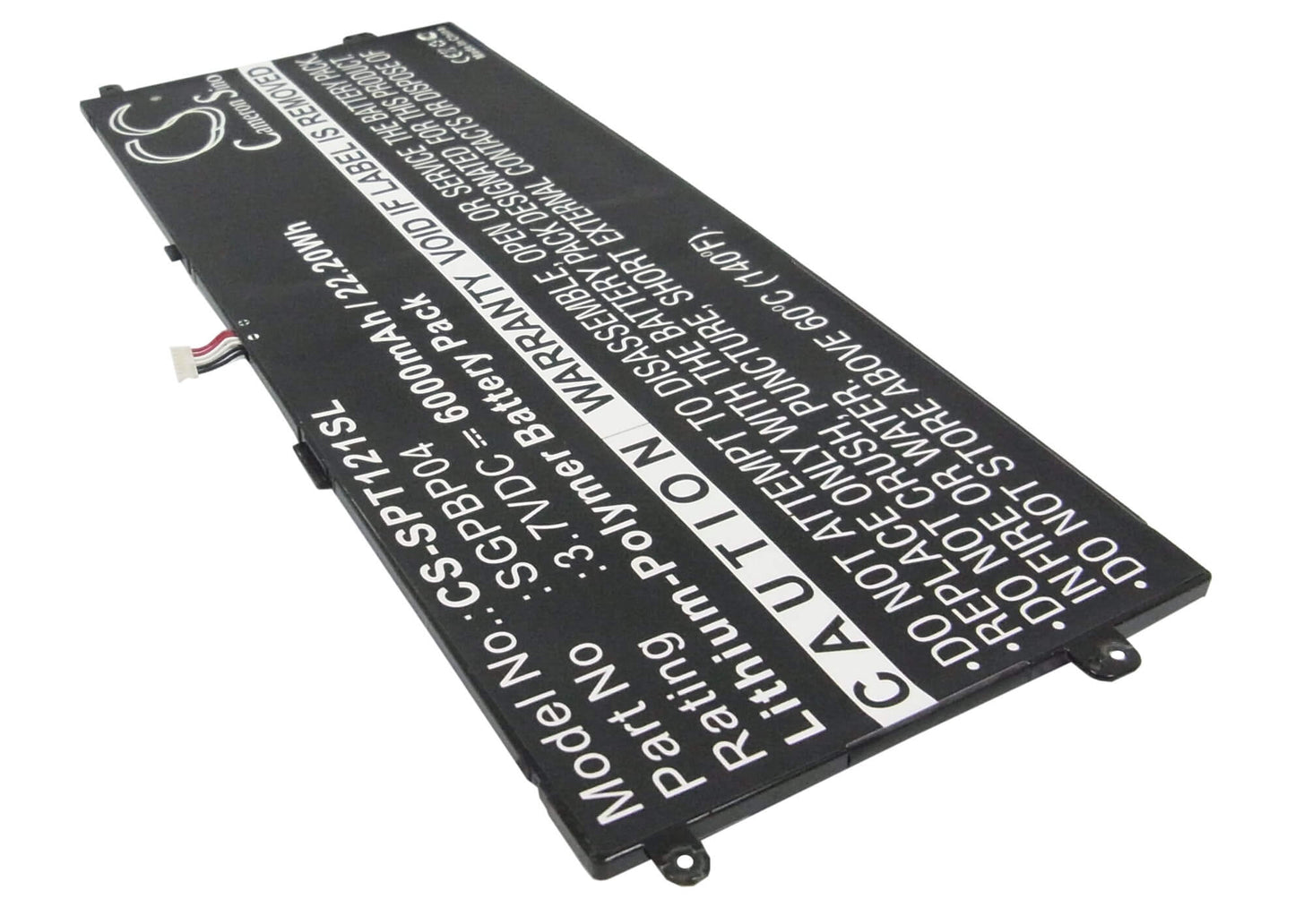 3.7V, 6000mAh, Li-Polymer Battery fits Sony, Gpt121, Sgpt121us/s, 22.2Wh