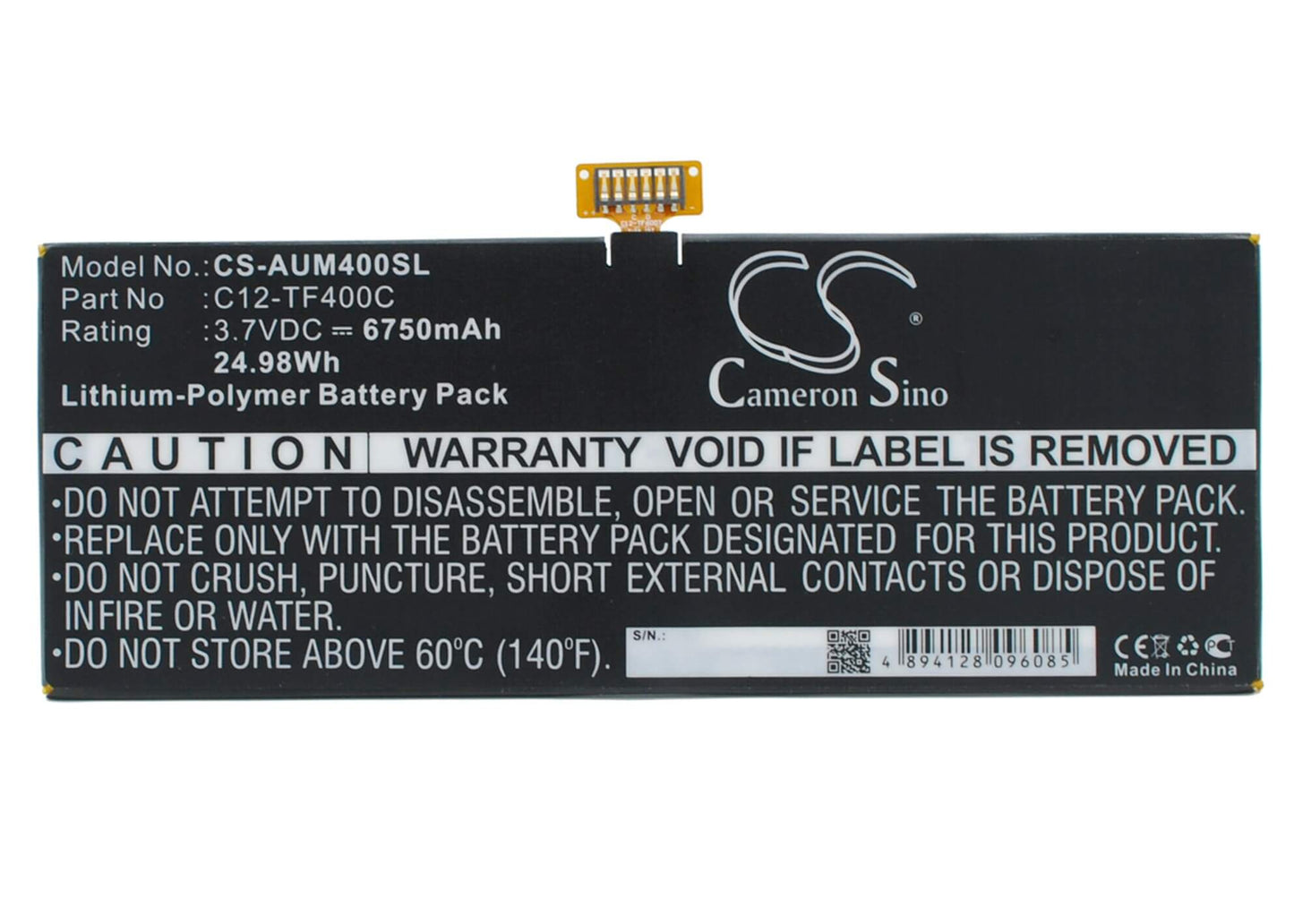 3.7V, 6750mAh, Li-Polymer Battery fits Asus, Tf303cl, Tf303cl 1d, 24.975Wh
