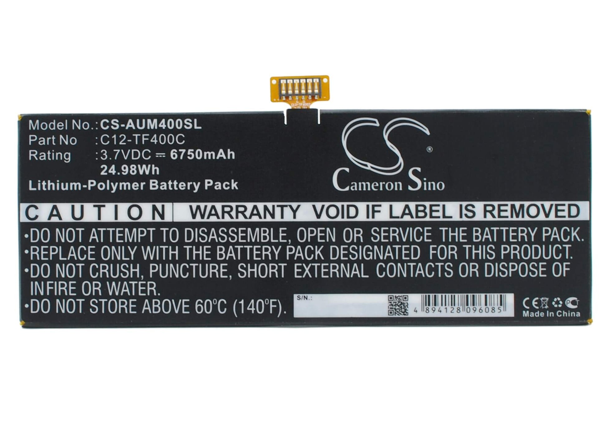 3.7V, 6750mAh, Li-Polymer Battery fits Asus, Tf303cl, Tf303cl 1d, 24.975Wh