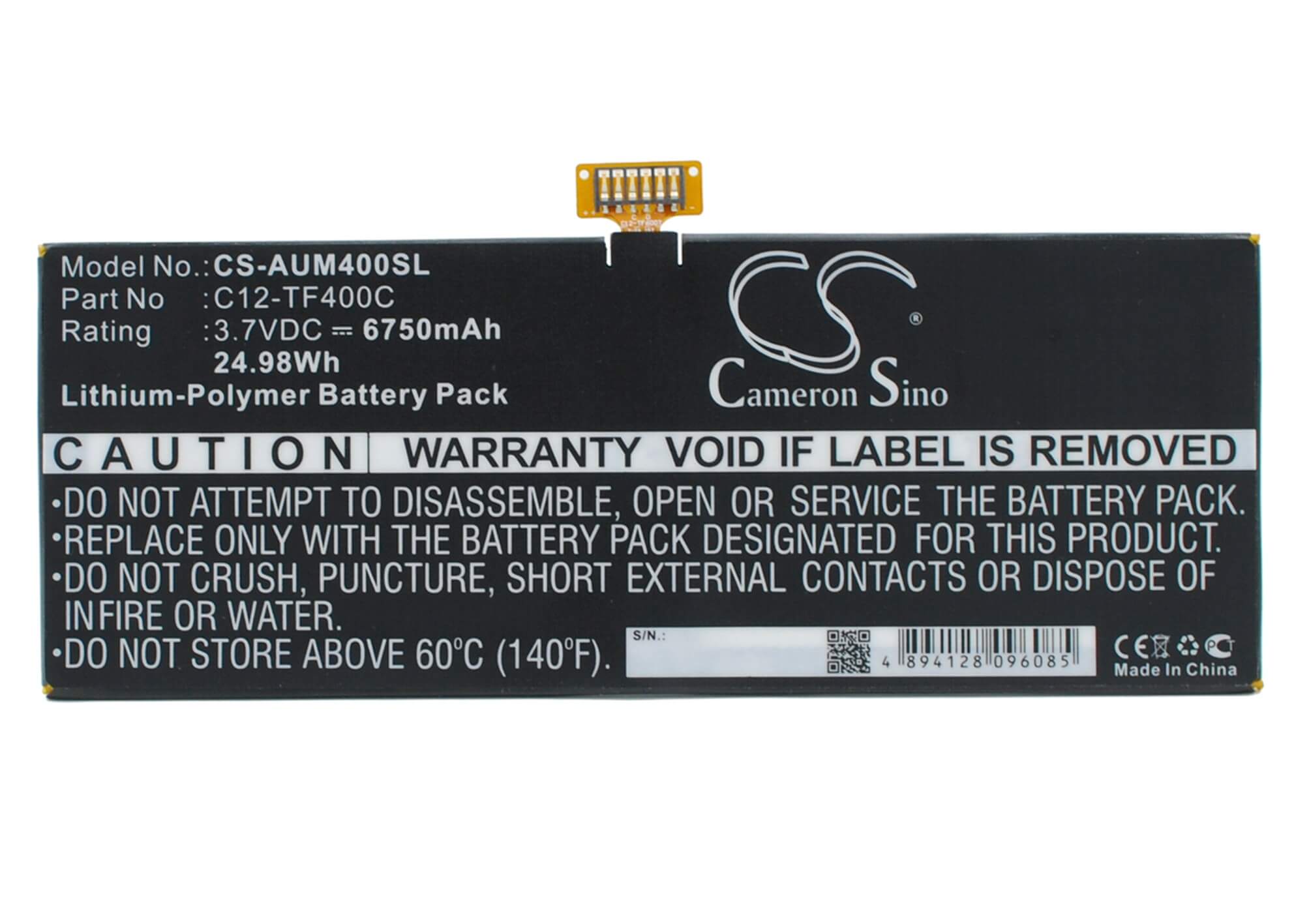 3.7V, 6750mAh, Li-Polymer Battery fits Asus, Tf303cl, Tf303cl 1d, 24.975Wh