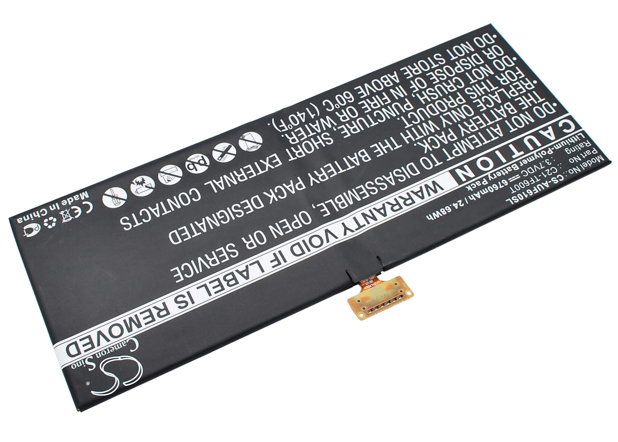3.7V, 6760mAh, Li-Polymer Battery fits Asus, Vivotab Tf600tl, 25.012Wh