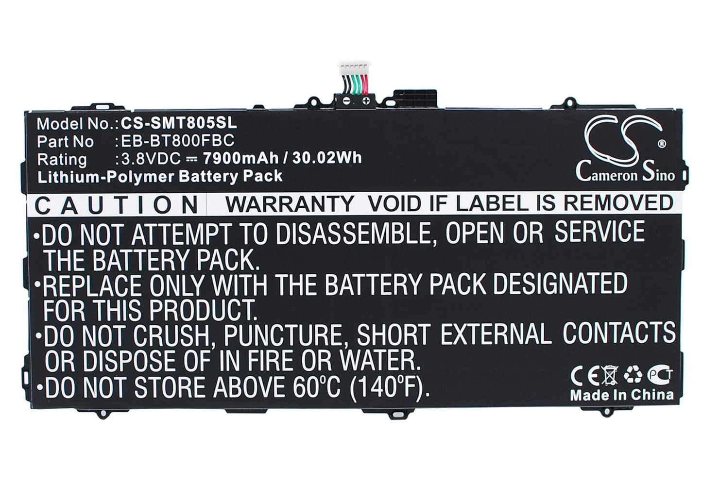 CS-SMT805SL, Tablet 3.8V, 7900mAh, Li-Polymer Battery fits Samsung, Chagall, Galaxy Tab S 10.5, 30.02Wh