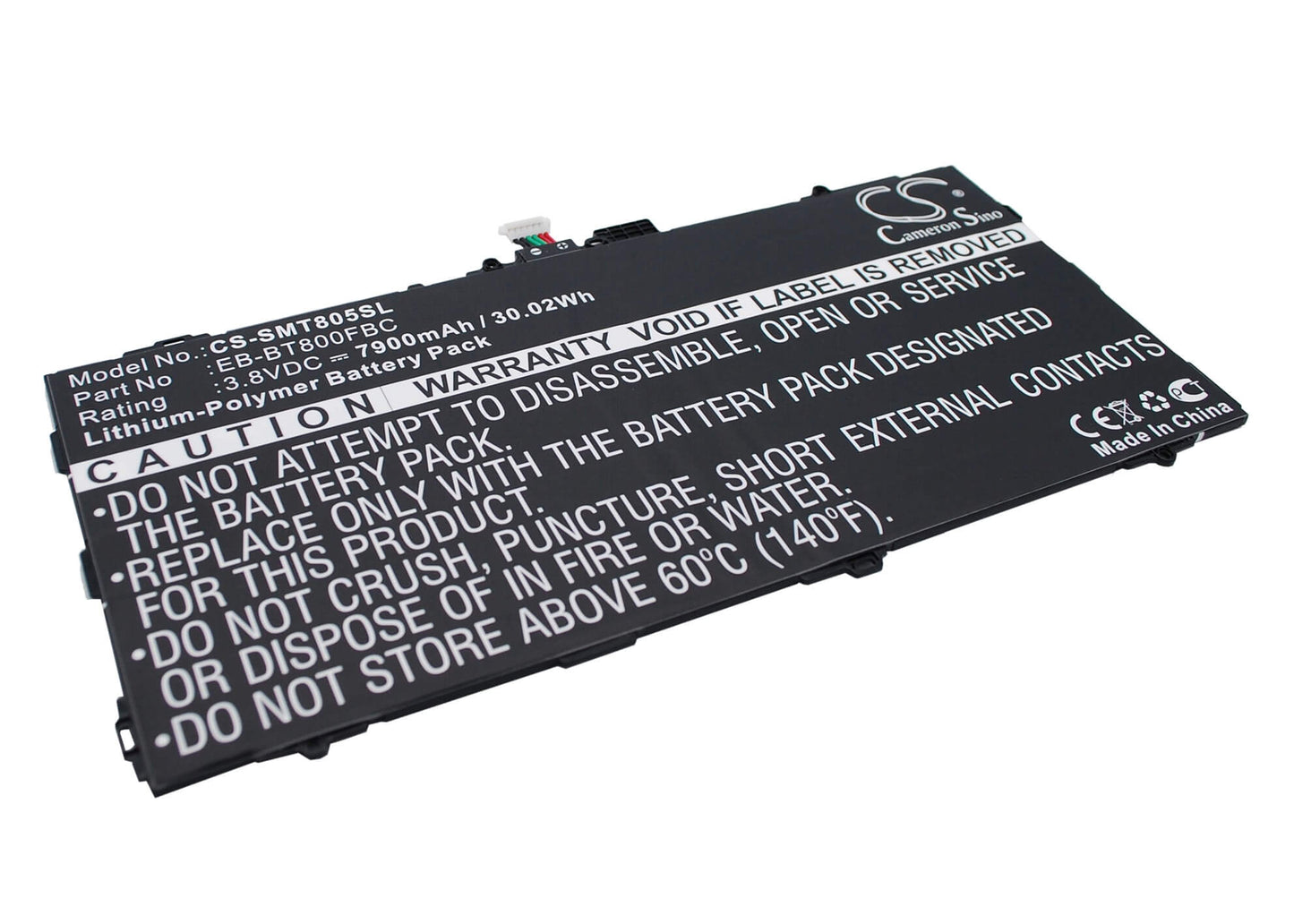 CS-SMT805SL, Tablet 3.8V, 7900mAh, Li-Polymer Battery fits Samsung, Chagall, Galaxy Tab S 10.5, 30.02Wh