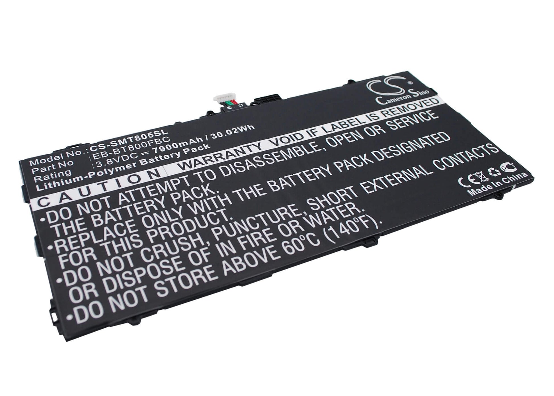 CS-SMT805SL, Tablet 3.8V, 7900mAh, Li-Polymer Battery fits Samsung, Chagall, Galaxy Tab S 10.5, 30.02Wh