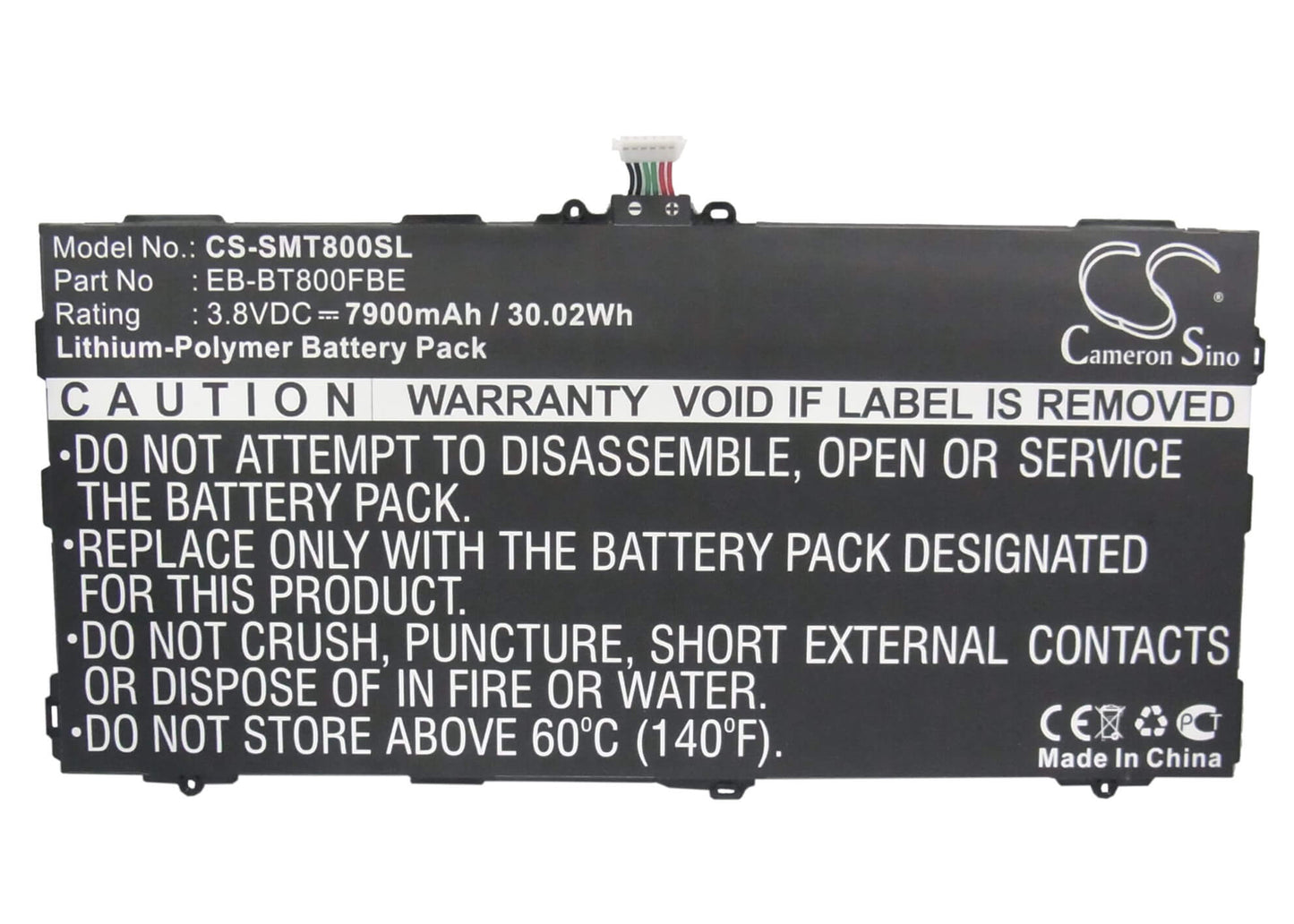 CS-SMT800SL, Tablet 3.8V, 7900mAh, Li-Polymer Battery fits Samsung, Chagall, Galaxy Tab S 10.5, 30.02Wh