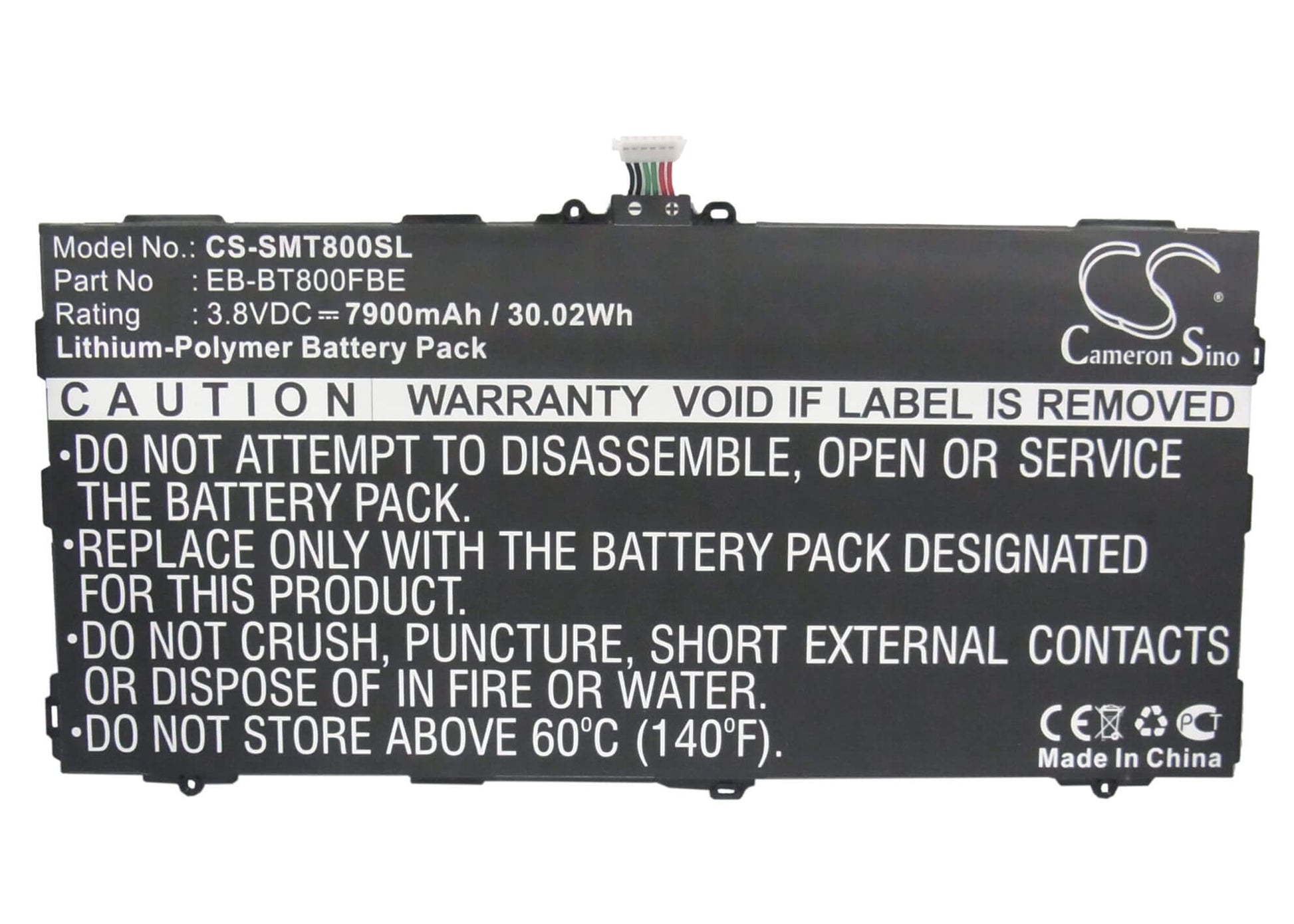 CS-SMT800SL, Tablet 3.8V, 7900mAh, Li-Polymer Battery fits Samsung, Chagall, Galaxy Tab S 10.5, 30.02Wh