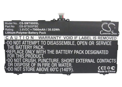 CS-SMT800SL, Tablet 3.8V, 7900mAh, Li-Polymer Battery fits Samsung, Chagall, Galaxy Tab S 10.5, 30.02Wh