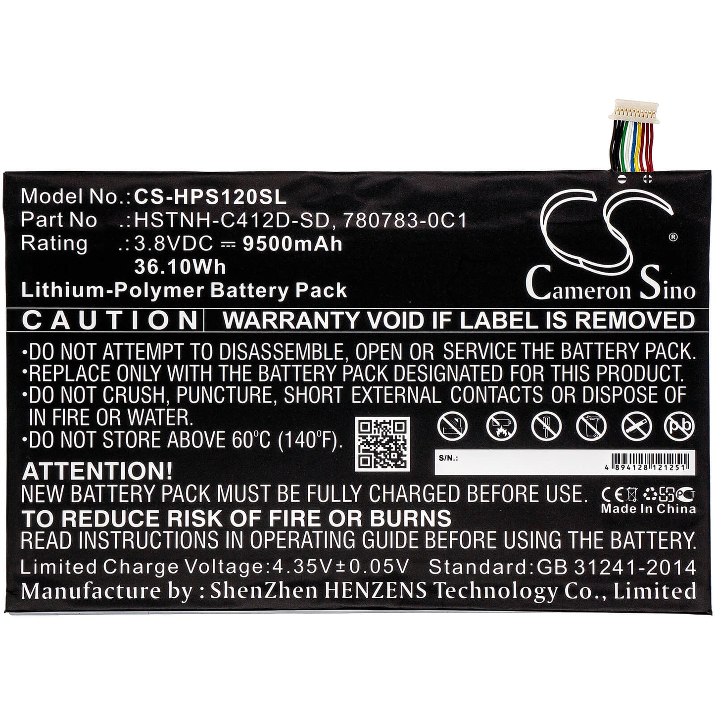 3.8V, 9500mAh, Li-Polymer Battery fits Hp, K7x87aa, K7x87aaaba, 36.1Wh