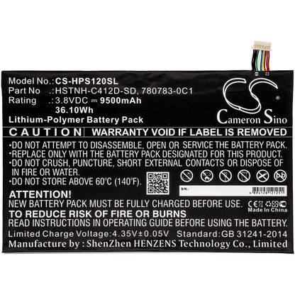 3.8V, 9500mAh, Li-Polymer Battery fits Hp, K7x87aa, K7x87aaaba, 36.1Wh