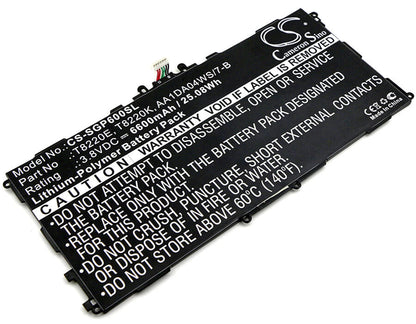 3.8V, 6600mAh, Li-Polymer Battery fits Samsung, Galaxy Note 10.1, Galaxy Note 10.1 2014, 25.08Wh