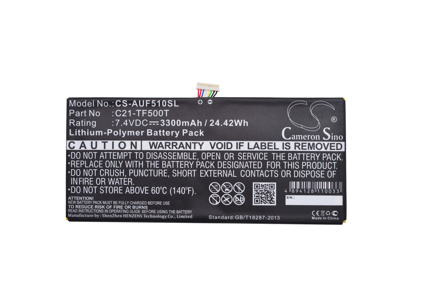 7.4V, 3300mAh, Li-Polymer Battery fits Asus, Transformer Pad Tf500t, 24.42Wh