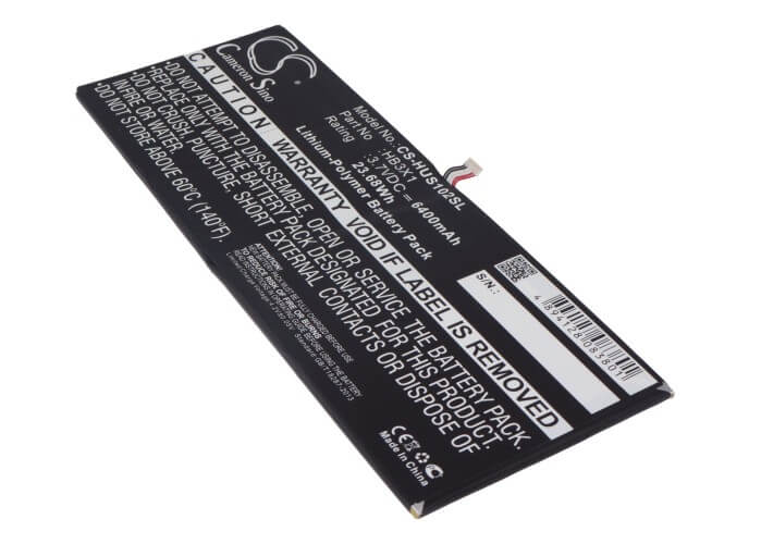 3.7V, 6400mAh, Li-Polymer Battery fits Huawei, Mediapad 10 Link, S10-201w, 23.68Wh