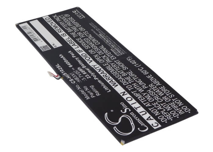3.7V, 6400mAh, Li-Polymer Battery fits Huawei, Mediapad 10 Link, S10-201w, 23.68Wh