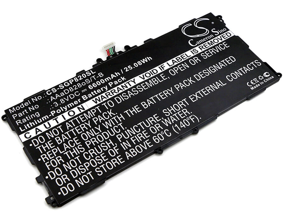 3.8V, 6600mAh, Li-Polymer Battery fits Samsung, Galaxy Tab 3 Plus 10.1, Gt-p8220, 25.08Wh