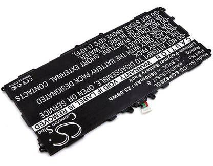 3.8V, 6600mAh, Li-Polymer Battery fits Samsung, Galaxy Tab 3 Plus 10.1, Gt-p8220, 25.08Wh