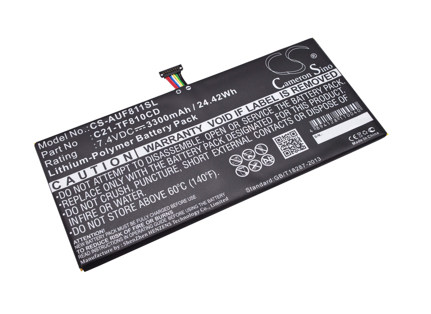 7.4V, 3300mAh, Li-Polymer Battery fits Asus, Vivotab Tf810cd, 24.42Wh