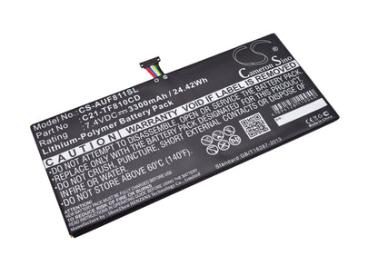 7.4V, 3300mAh, Li-Polymer Battery fits Asus, Vivotab Tf810cd, 24.42Wh