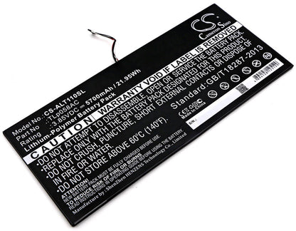 3.85V, 5700mAh, Li-Polymer Battery fits Alcatel, One Touch Plus 10", Ot-8085, 21.945Wh