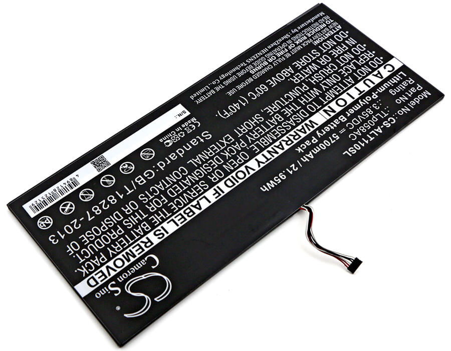 3.85V, 5700mAh, Li-Polymer Battery fits Alcatel, One Touch Plus 10", Ot-8085, 21.945Wh